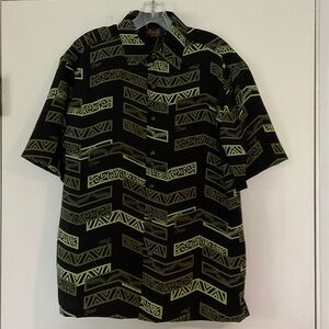 Hina Hawaii Black and Green Aloha Shirt